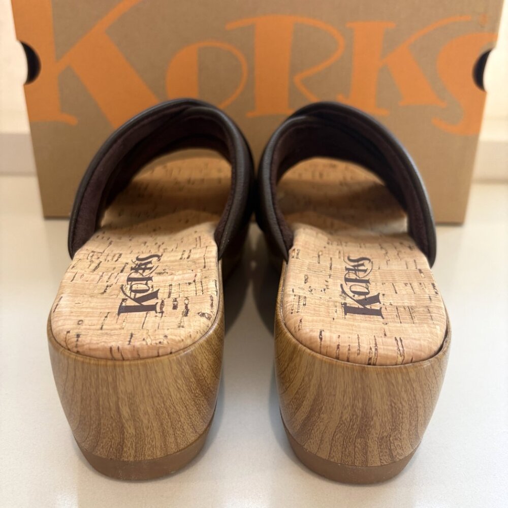 Korks by Kork-Ease Faithe Sandals Quilted Platform Wedge Brown Size 10 NEW - Picture 4 of 6